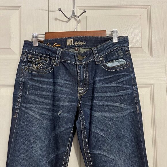 Kut From The Kloth Womens Contrast Stitch Flap So Low Kate Bootcut Jeans Sz 6 - Picture 6 of 10